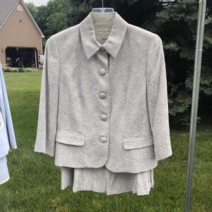 Chic Stylish Clueless Trendy Silver skirt suit